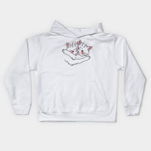 cats cuddled together Kids Hoodie